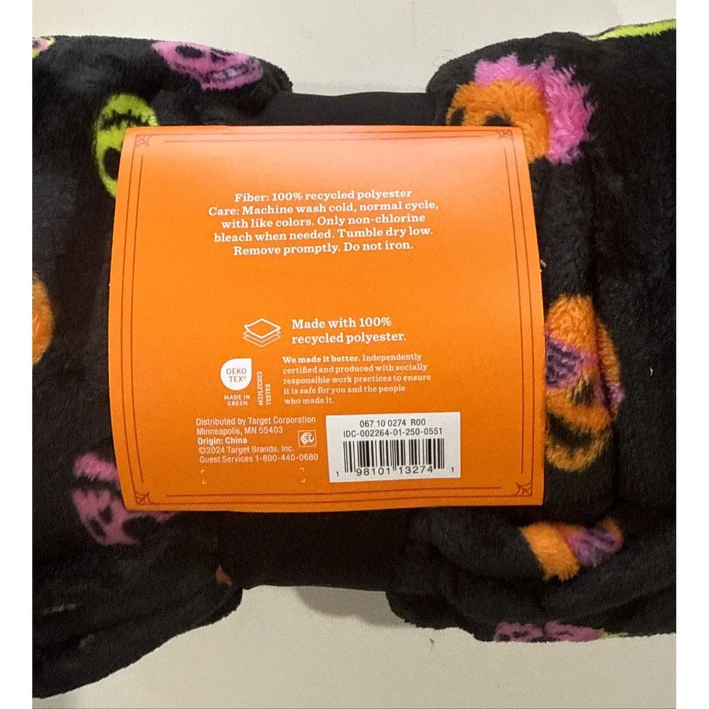 Halloween Skull Throw Blanket Plush Soft, 50 x 60